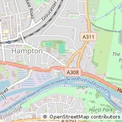 Map of Hampton, Middlesex
