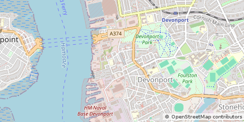 Map of Plymouth, Devon