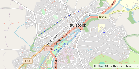 Map of Tavistock, Devon