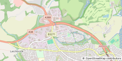 Map of Saltash, Cornwall