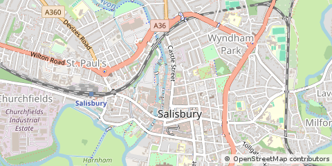 Map of Salisbury, Wiltshire
