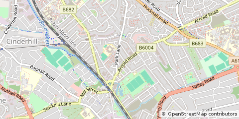 Map of Nottingham, Nottinghamshire