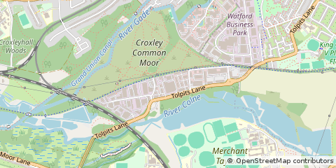 Map of Tolpits Lane, Watford Herts