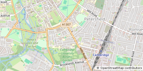 Map of Cambridge, Cambridgeshire