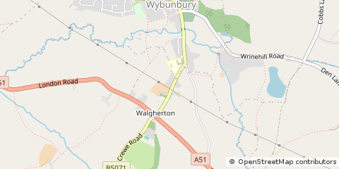 Map of Nantwich, Cheshire