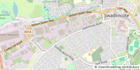 Map of Swadlincote, Derbyshire
