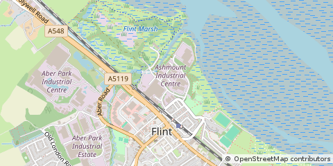 Map of Flint, Clwyd