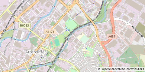 Map of Sheffield, South Yorkshire
