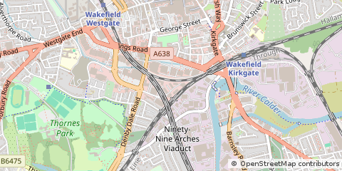Map of Wakefield, West Yorkshire