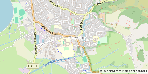 Map of Cheddar, Somerset