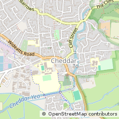 Map of Cheddar, Somerset