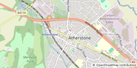 Map of Atherstone, Warwickshire