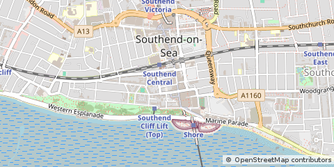 Map of Southend-on-SEA, Essex