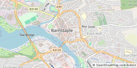 Map of Barnstaple, Devon