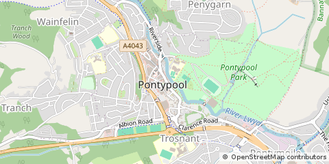Map of Pontypool, Gwent