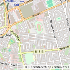 Map of Newcastle Upon Tyne, Tyne and Wear