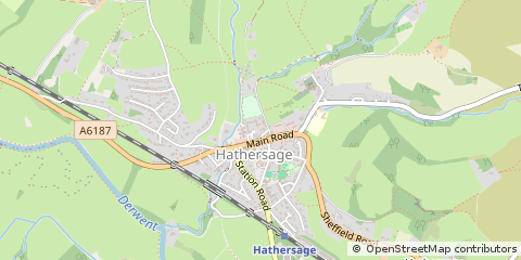 Map of Hathersage, Hope Valley