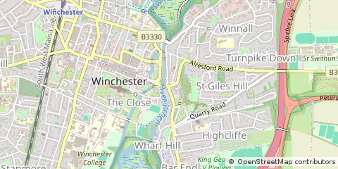 Map of Winchester, Hampshire