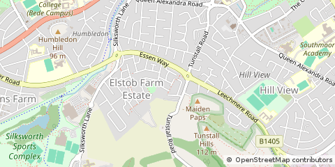 Map of Sunderland, Tyne & Wear