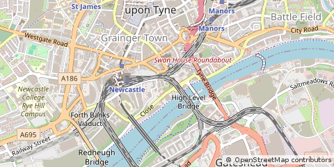 Map of Newcastle Upon Tyne