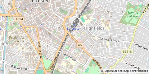 Map of Leicester, Leicestershire