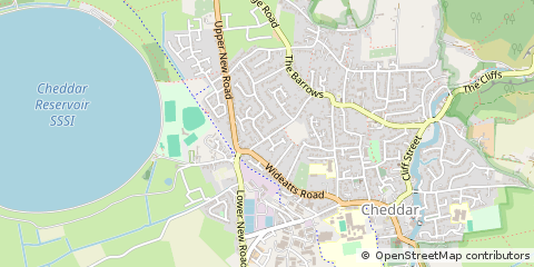 Map of Cheddar, Somerset