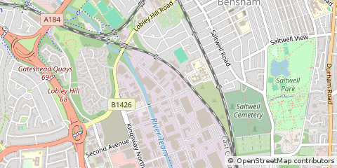 Map of Gateshead, Tyne & Wear