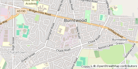 Map of Burntwood, Staffordshire