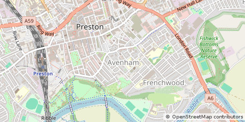 Map of Preston, Lancashire