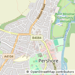 Map of Pershore, Worcestershire