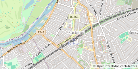 Map of Surbiton, Surrey