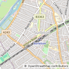 Map of Surbiton, Surrey