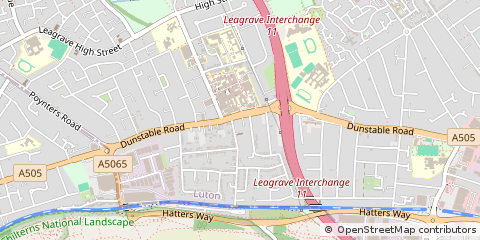 Map of Luton, Bedfordshire