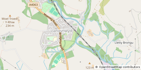 Map of Maesteg, Mid Glamorgan