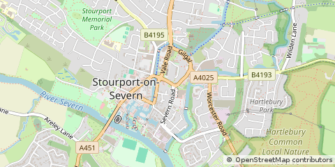 Map of Stourport-on-Severn, Worcestershire