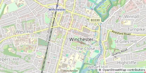 Map of Winchester, Hampshire
