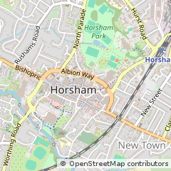 Map of Horsham, West Sussex