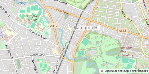 Map of Hampton, Middlesex