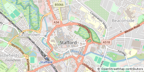 Map of Stafford, Staffordshire