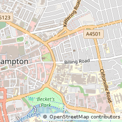 Map of Northampton, Northamptonshire