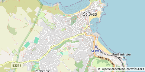 Map of ST. Ives, Cornwall