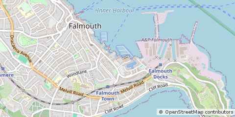 Map of Falmouth, Cornwall