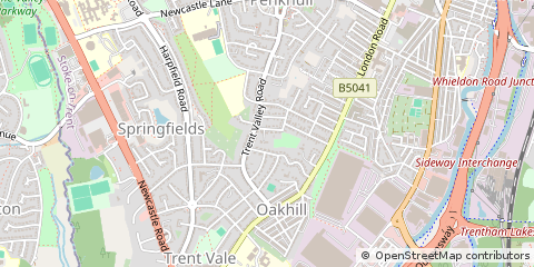 Map of Stoke-on-Trent, Staffordshire