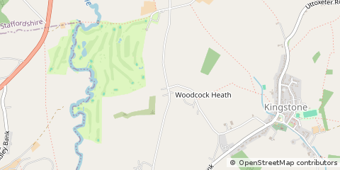 Map of Uttoxeter, Staffordshire