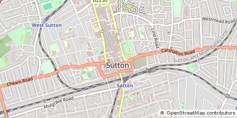 Map of Sutton, Surrey