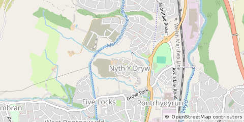 Map of Cwmbran, Gwent