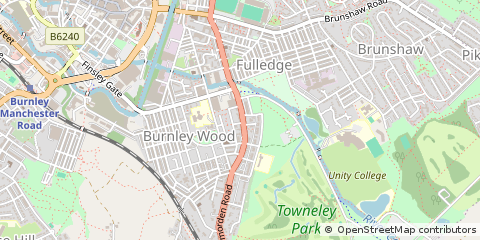 Map of Burnley, Lancashire