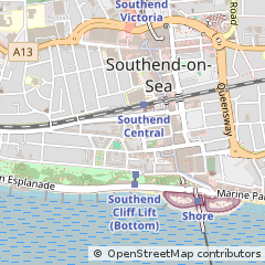 Map of Southend on SEA, Essex
