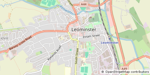 Map of Leominster, Herefordshire