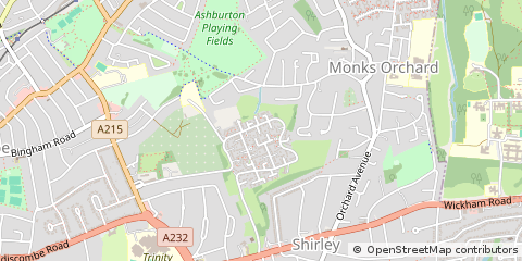 Map of Croydon, Surrey
